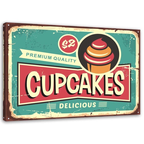 Obraz na plátně Podpis Retro plakát Cupcakes