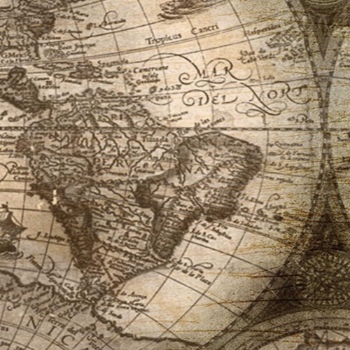 Ozdobný paraván, Starožitná mapa světa