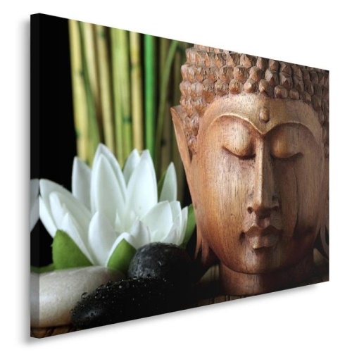 Obraz na plátně, Buddha Bambusové květiny