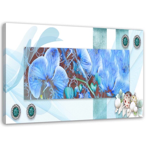 Obraz na plátně Orchidejová abstraktní modrá