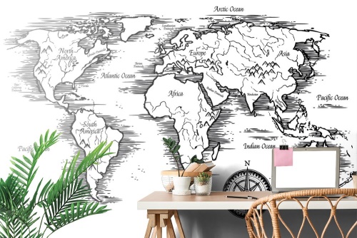 Samolepiaca tapeta mapa sveta v nádhernom prevedení
