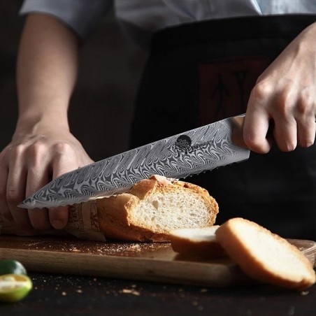 DELLINGER Rose-Wood Damascus nůž na chléb Bread 8,5" (210mm)