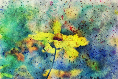 Samolepiaca tapeta žltý kvet s vintage nádychom