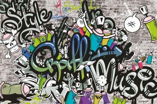 Tapeta štýlová graffiti stena