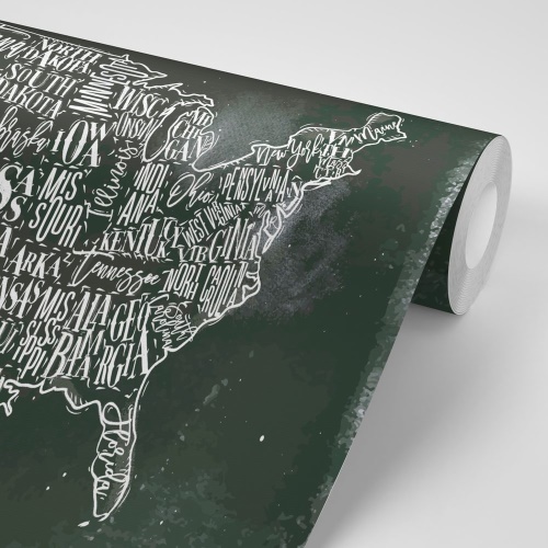 Samolepiaca tapeta náučná mapa USA s jednotlivými štátmi