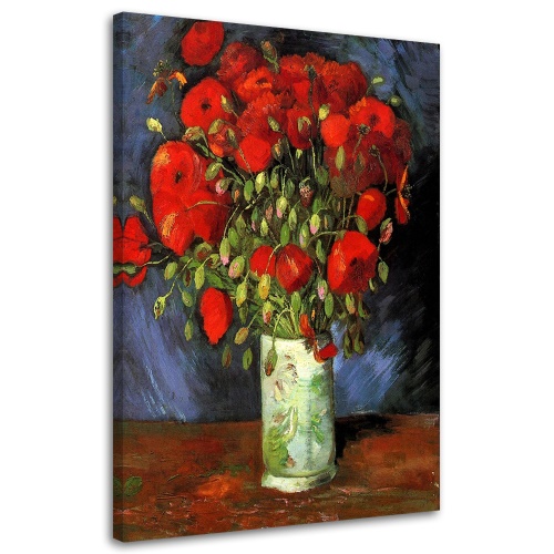 Obraz na plátně Váza s červenými vlčími máky Van Gogh