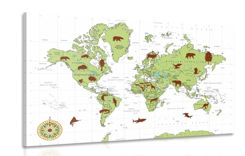Obraz mapa so zvieratami