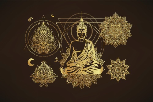 Tapeta zlatý Budha