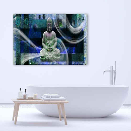 Obraz na plátně Buddha Feng Shui Blue