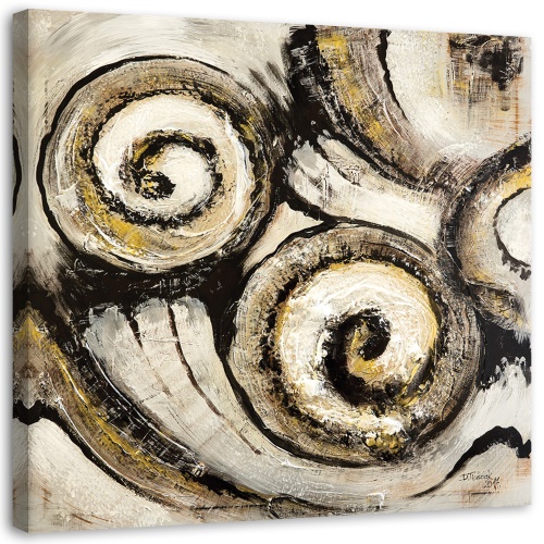 Obraz na plátně Abstraction Spiral Beige