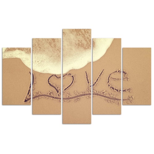 Obraz na plátně pětidílný Láska Sand Lettering