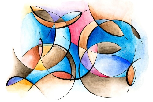 Samolepiaca tapeta abstraktná kresba tvarov