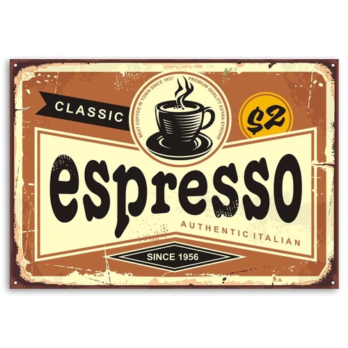 Obraz na plátně Retro Sign Coffee Espresso