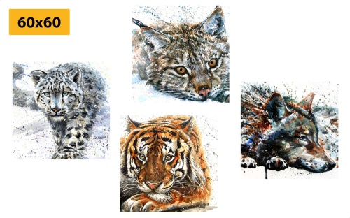 Set obrazov zvieratá v nádhernom akvarelovom prevedení