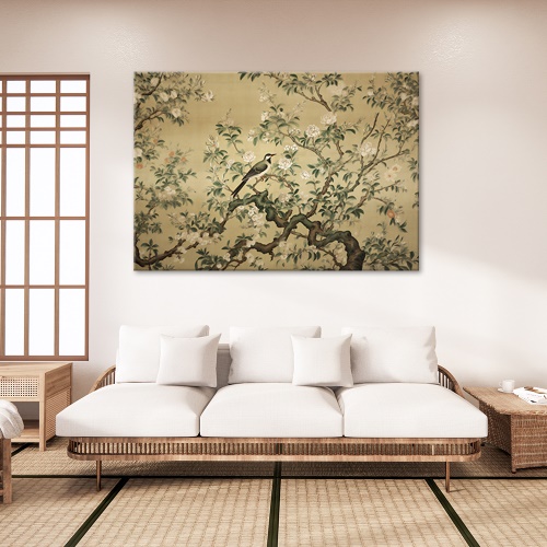 Obraz na plátně, pták abstraktní chinoiserie