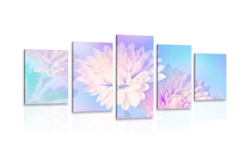 5-dielny obraz kvet chryzantémy