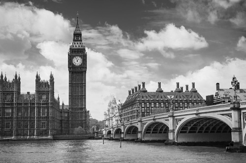 Fototapeta Big Ben v Londýne v čiernobielom