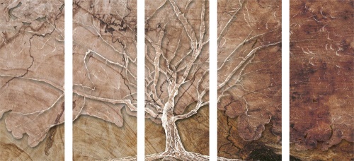 5-dielny obraz  koruna stromu