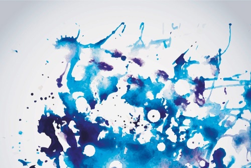 Samolepiaca tapeta modrý akvarel v abstraktnom prevedení