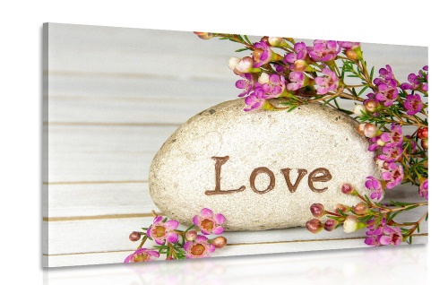 Obraz s nápisom na kameni Love