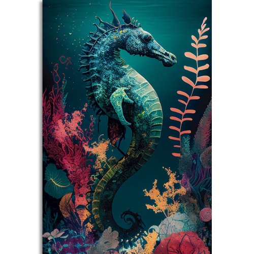 Obraz surrealistický morský koník