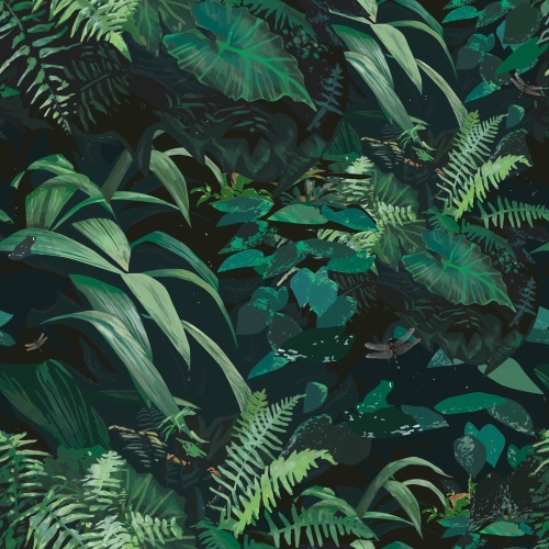 Samolepiaca tapeta hustý zelený prales - 75x1000 cm