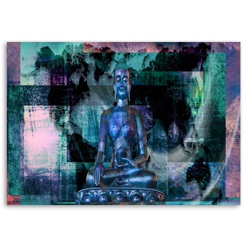 Obraz na plátně Abstraktní Buddha Tyrkysová
