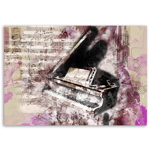 Obraz na plátně Piano abstraktní fialové Vintage
