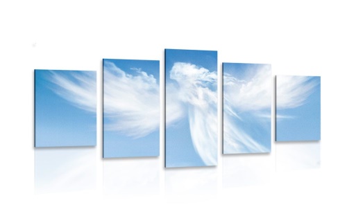5-dielny obraz podoba anjela v oblakoch