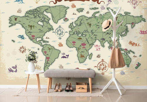 Samolepiaca tapeta originálna mapa sveta