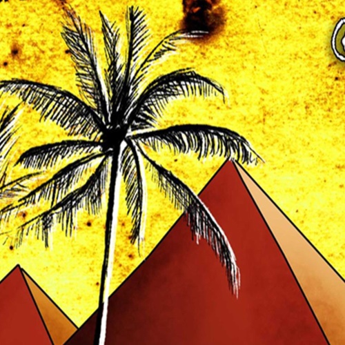 Ozdobný paraván Afrika Pyramidy Palmy