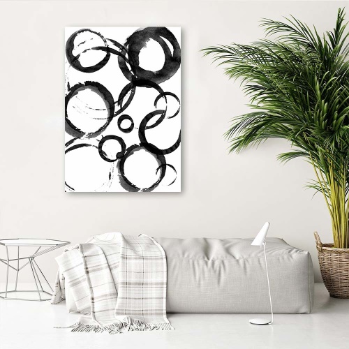 Obraz na plátně Kruhová abstrakce černá a bílá
