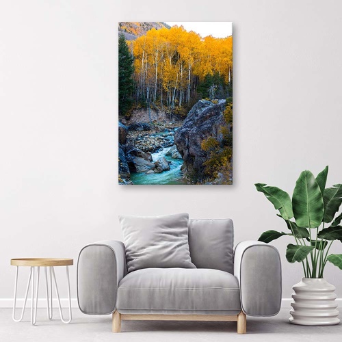 Obraz na plátně Potok Les Příroda Žlutá
