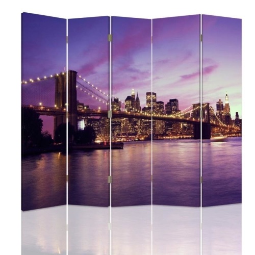 Ozdobný paraván New York City Bridge Purple
