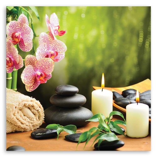 Obraz na plátně Orchidej Květina Zen Spa svíčky
