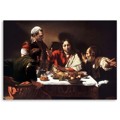 Obraz na plátně REPRODUKCE Poslední večeře v Emauzích - Caravaggio