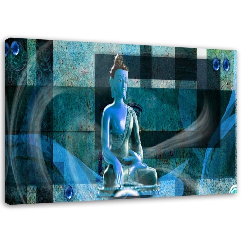 Obraz na plátně Buddha Modrá abstrakce