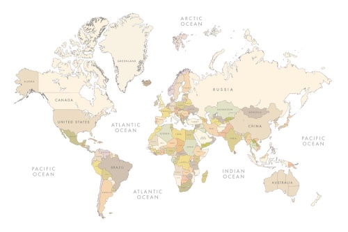 Tapeta mapa sveta s vintage prvkami