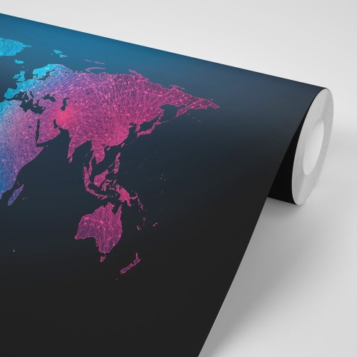Samolepiaca tapeta nočná mapa sveta