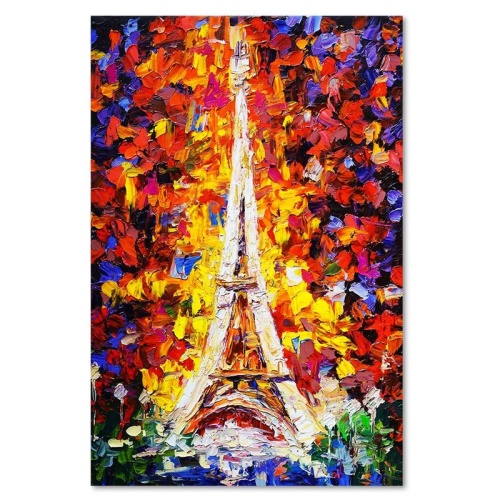 Obraz na plátně, Barevné malování pařížské Eiffelovy věže