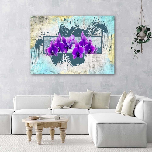 Obraz na plátně Orchidej Fialový květ