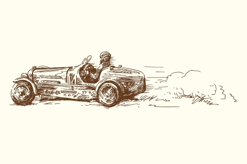 Samolepiaca tapeta retro pretekárske auto