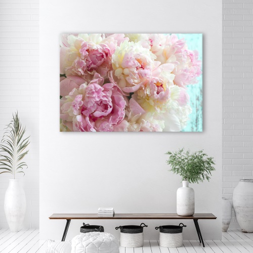 Obraz na plátně, Růžové kovové květy