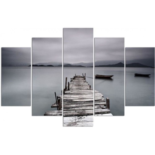 Obraz na plátně pětidílný Pier jezera krajiny Image
