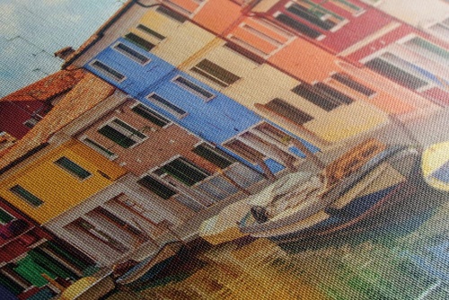 Obraz pastelové domčeky v mestečku