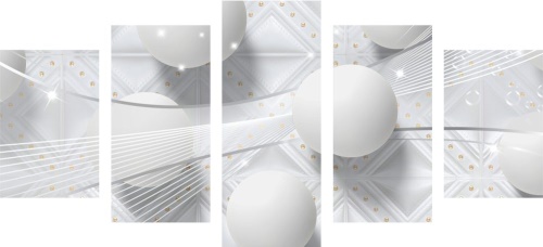 5-dielny obraz biely luxus