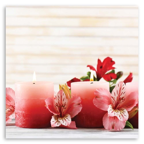 Obraz na plátně Květinové svíčky Zen Pink