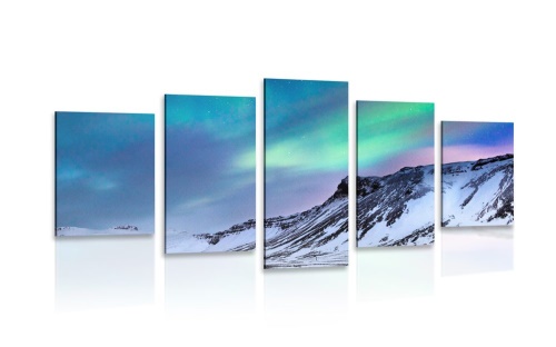 5-dielny obraz nórska polárna žiara
