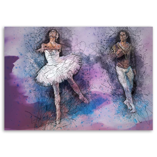 Obraz na plátně Balerína Ballet Purple