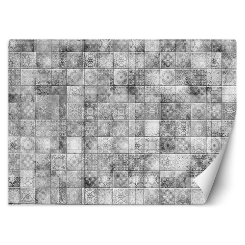Fototapeta, Mozaika z šedých dlaždic